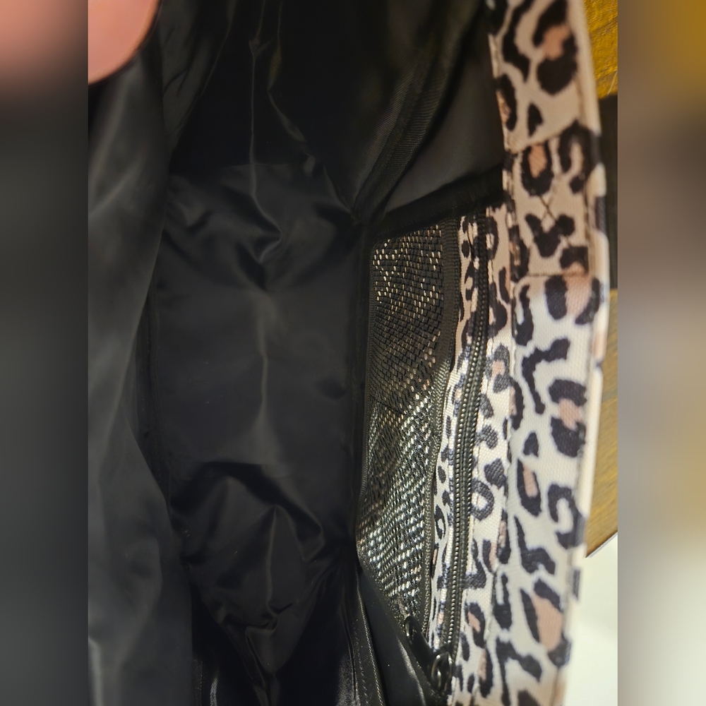 Wolfpak Black and Cream Leopard Print Tote Bag - Picture 2 of 6